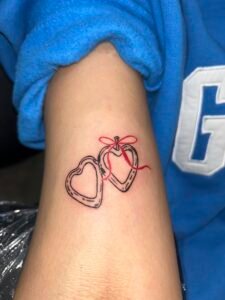 two heart hand tattoo